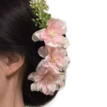 Peigne à cheveux à fleurs réglable, pour fête de mariage,-Rose