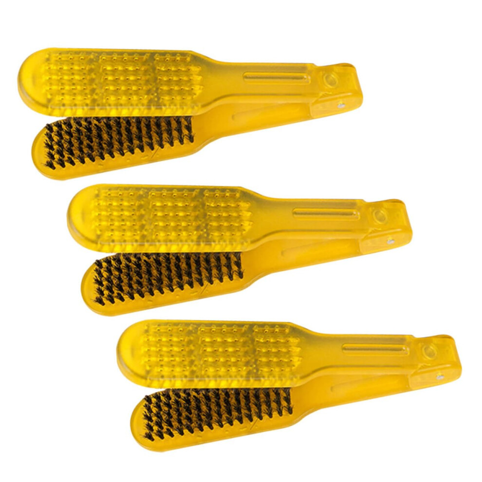 Unisex 3Pcs Doublesided Hair Straightener Comb With Antistatic Transparent Bristles, Heatresistant Detangling Brush For Salon And Travel