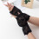 Gants élégants en dentelle à fleurs, manches manchette-Noir 4