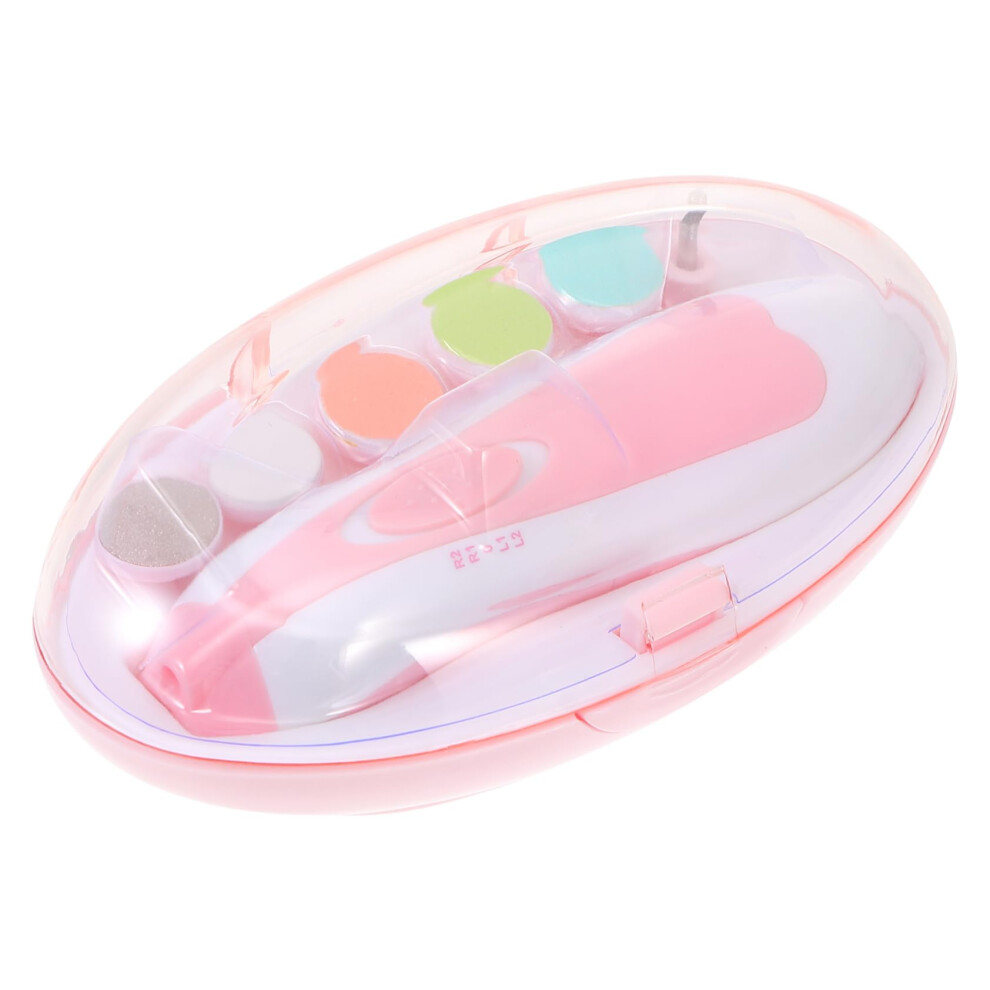 Rechargeable Electric Nail File For Babies With Safe Grinding Head, Multifunctional Set Pink