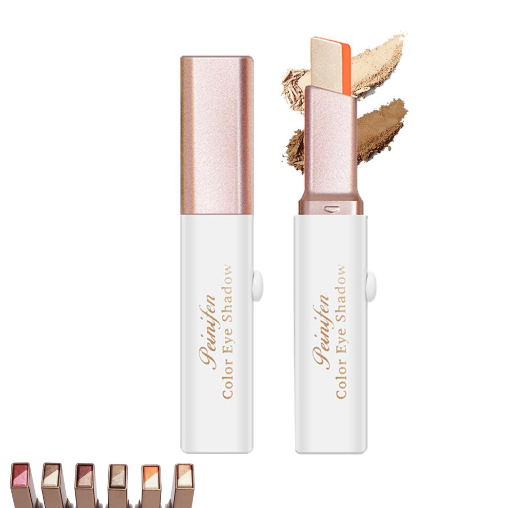 Orange Eyeshadow Stick Coral Dual Tone Waterproof Shimmer Long Lasting Satin Glitter Finish