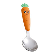Kids Spoons and Forks Toddler Utensils Metal Cutlery Set for LunchBox Carrot Shape Spoon and Fork A