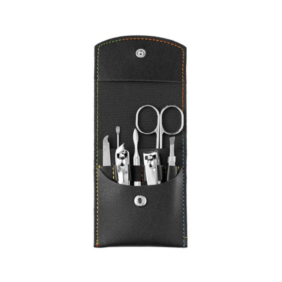 Pink/Black Nail Clippers Set With File And Scissors, Allinone Manicure Pedicure Kit For Travel,