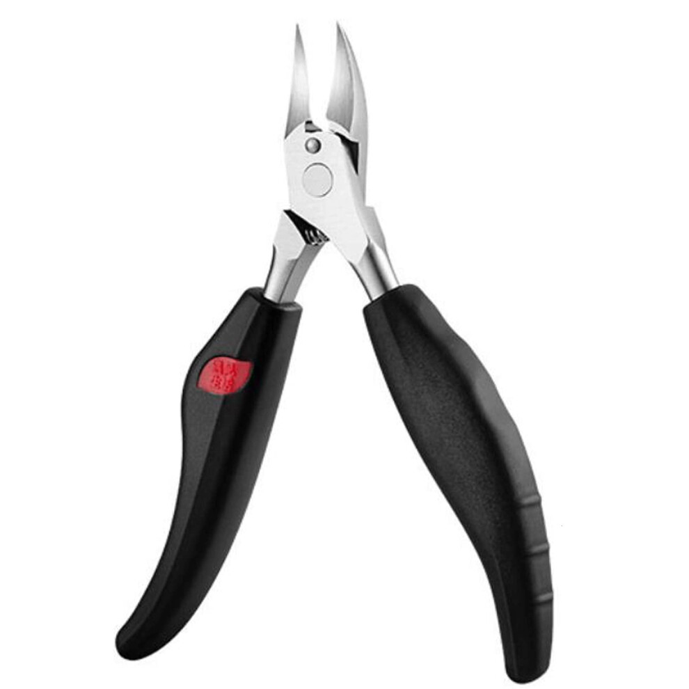 Black Stainless Steel Nail Clippers Set With Precise Curved Blades And Cuticle Scissors