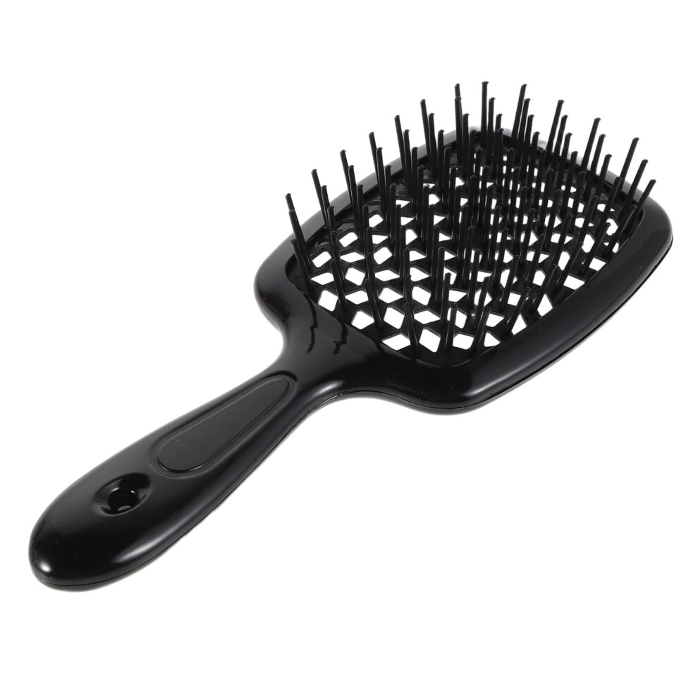 Unisex Black Hair Detangling Brush Vented Wide Tooth For Wet And Dry Hair Gentle Scalp Massage Travelfriendly