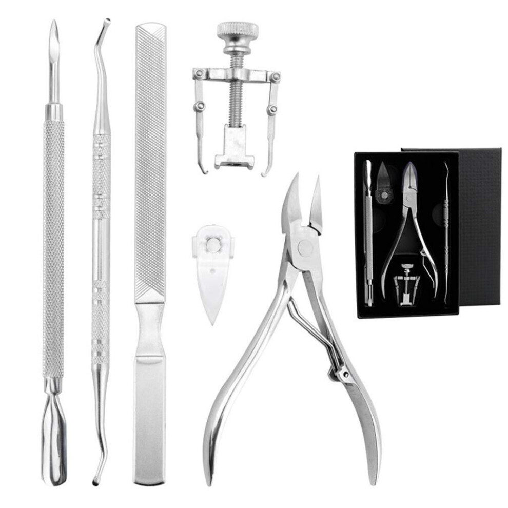 6pcs Stainless Steel Cuticle Nipper Set with Precise Half Jaw for Manicure and Pedicure