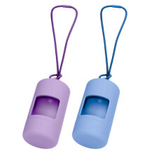 Porta-sacos para fezes de cachorro, dispensador de sacos para fezes de cachorro com base giratória fácil para recargas, design à prova de