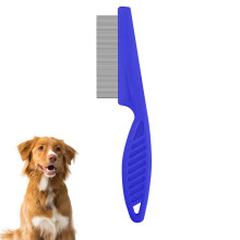 Pente para higiene de cães e gatos, pente antipulgas para cães com dentes finos que remove pelos soltos, pente eficaz contra pulgas e carrapatos