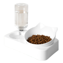 Futterstation für Haustiere mit automatischem Wasserauslauf durch Schwerkraft, verstellbarer Neigung für Katzen und kleine Hunde, Set aus Futter-