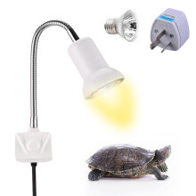 Lampada riscaldante per rettili a collo d'oca regolabile, ruotabile a 360 con portalampada in ceramica, supporto flessibile per terrario di