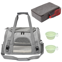 Bolsa de viagem para animais de estimação leve, durável e respirável, com design dobrável, alça de ombro ajustável e base removível. Bolsa de