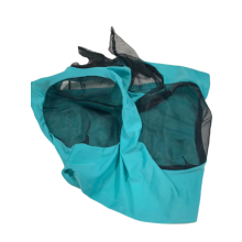 1 Pcs Horse Fly Mask With Ears, Green, Super Soft Lycra Fly Mask for Horses with Large Eye Space, UV Protection & Breathable Mesh, Stretchy Fit for Fu