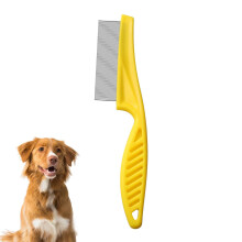 Pente para higiene de cães e gatos, pente antipulgas para cães com dentes finos que remove pelos soltos, pente eficaz contra pulgas e carrapatos