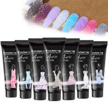 Poly Extension Gel Set Temperature Color Change Glitter Clear Pink Nail Extension Long Lasting Durable Non Toxic Easy To Use For Manicure Starter DIY