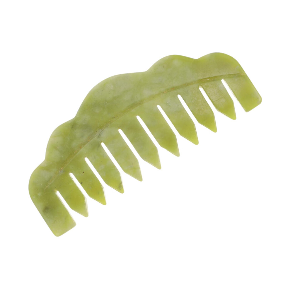 Natural Jade Hair Comb Wide Tooth Anti Static for Gentle Scalp Massage and Frizz Control