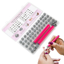 Nail Stamper Pen Style with 48 Replaceable Silicone Heads for Easy Nail Art and Beginner Use