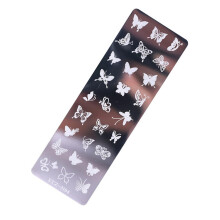 Nail Art Stamping Plates Butterfly and Flower Stainless Steel Template for Professional Manicure