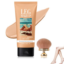 Waterproof Body Makeup with Brush, Long Lasting No Transfer Leg and Body Foundation Medium 100ML