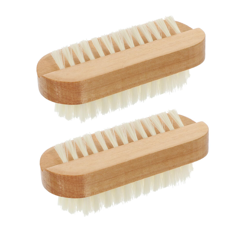 2pcs DualSided Nail Brush with Angled Bristles and Ergonomic Grip for Deep Fingernail Cleaning