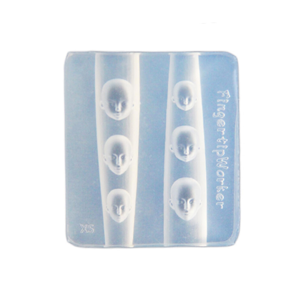 Silicone Doll Face Nail Art Mold with Multiple Face Shapes for DIY Manicure and Salon Use