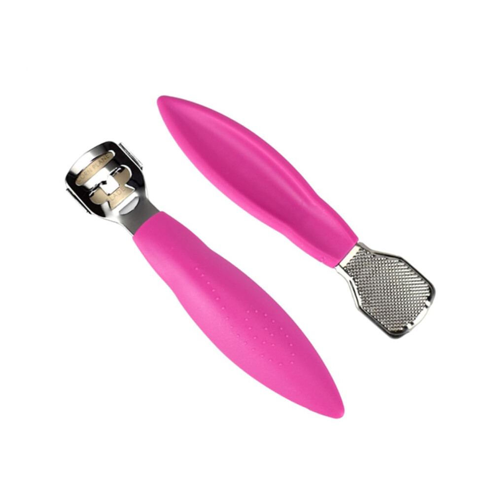 2pcs Stainless Steel Foot File Callus Remover Ergonomic Grip Pedicure Scraper for Smooth Feet