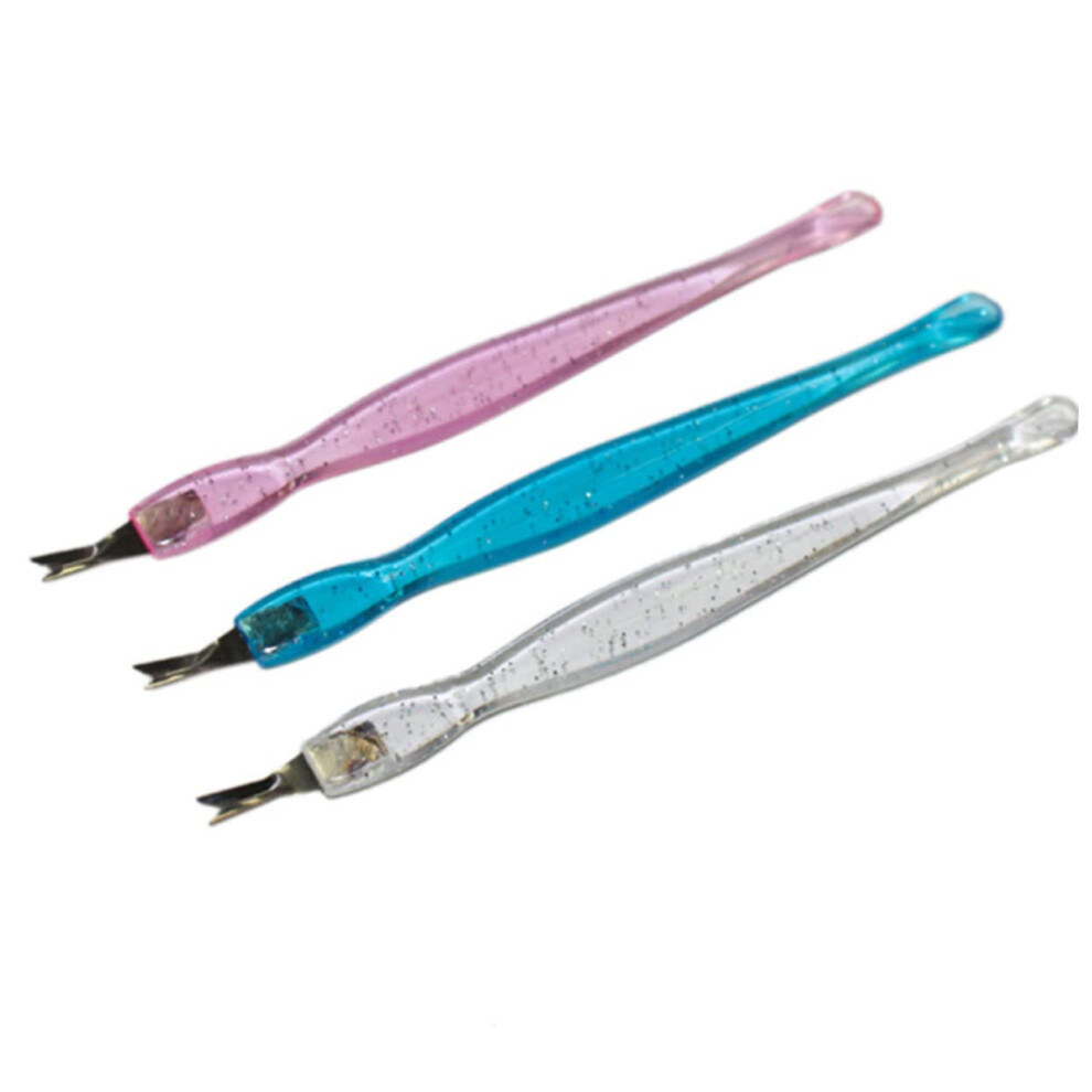 Blue/White/Red 12Pcs Stainless Steel Cuticle Pusher And Trimmer Dualend Nail Care Kit With Nonslip Handle