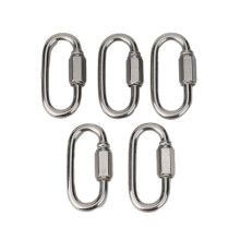 DShape Stainless Steel Carabiner Quick Link Connector 5Pack Shackle for Outdoor Climbing, Camping and Dog Leash
