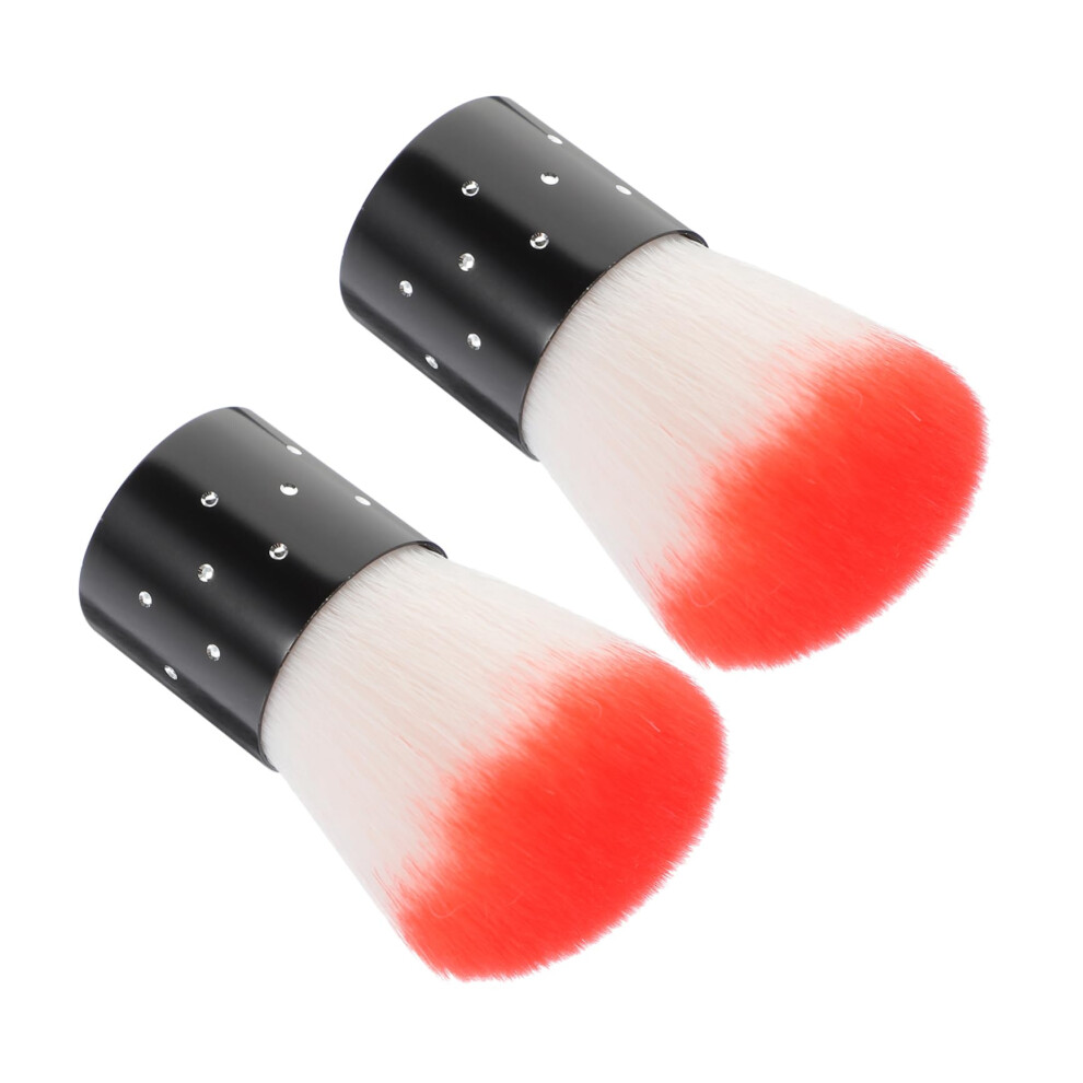 2Pcs Soft Bristle Nail Dust Brush Set for Dip Powder and Professional Manicure Cleaning