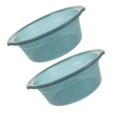2Pcs Plastic Wash Basin with Dual Handle Grip Foot Soak Tub Durable MultiPurpose for Home Use