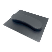 Nail Arm Rest PU Leather Cushion with Table Mat for Manicure Comfort and Desktop Protection, Black
