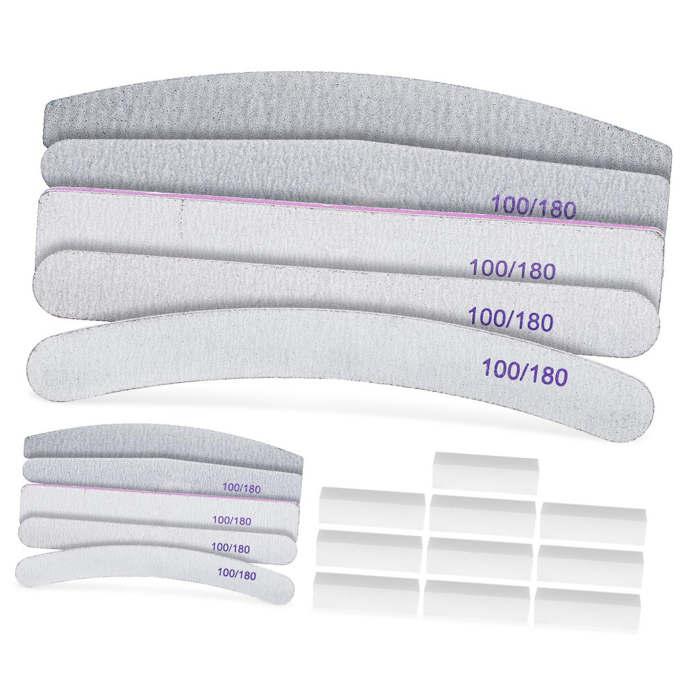 10Pack Sponge Nail Files and Nail Buffer Blocks Set for Professional Manicure Shaping and Polishing