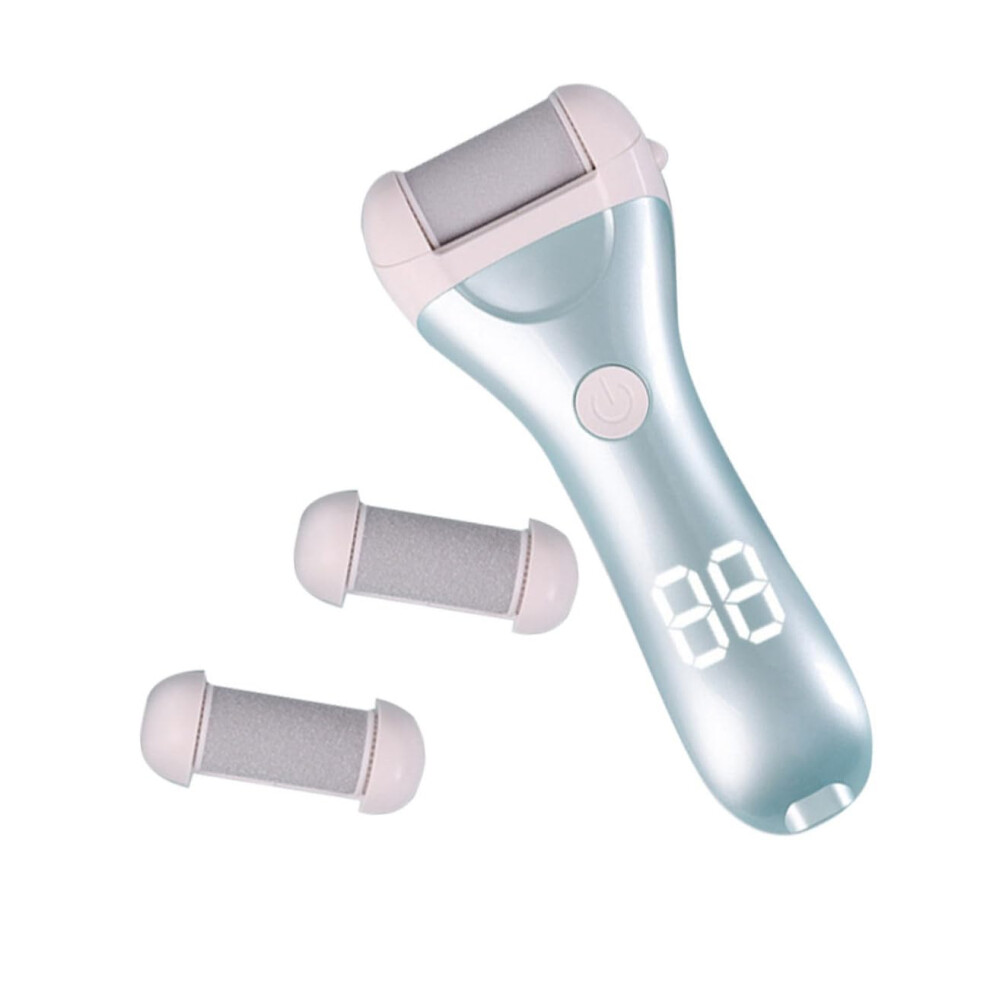 Electric Foot File Rechargeable Pedicure Tool with Interchangeable Grinding Heads for Dead Skin
