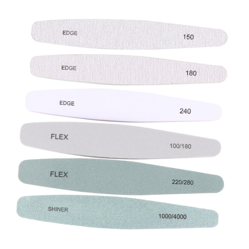 6Pcs Nail Buffer Block and Nail File Set for Professional Manicure Nail Art Natural and Acrylic Nails