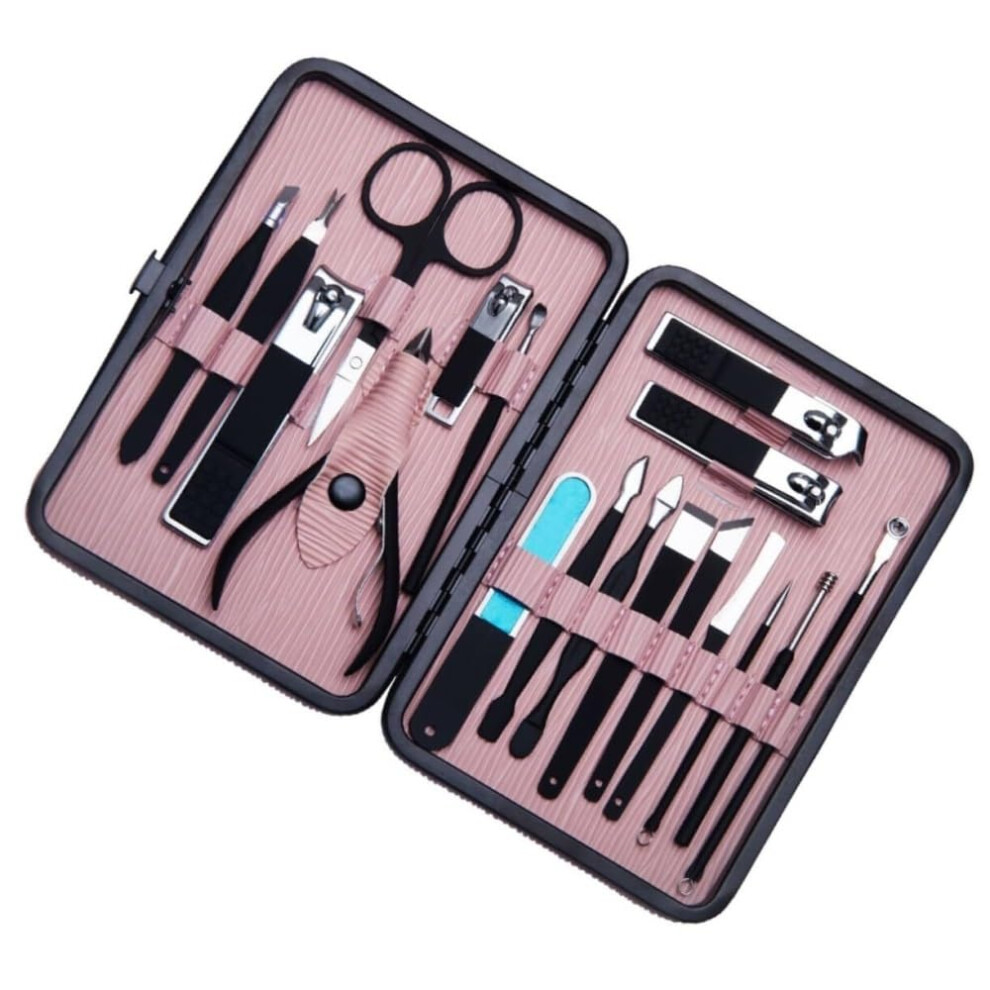 Professional Stainless Steel Nail Clippers Set, 18Piece Manicure Pedicure Grooming Kit