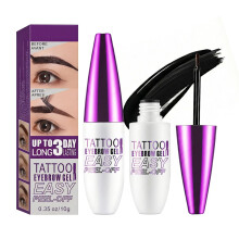 Eyebrow Tint Gel, Waterproof Peel Off Brow Tint Kit Black, Long Lasting Smudge Proof, Quick Peel