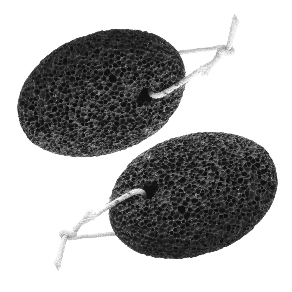 2pcs Pumice Stone Foot Scrubber for Callus Removal, Dual Texture Pedicure File with Hanging Loop