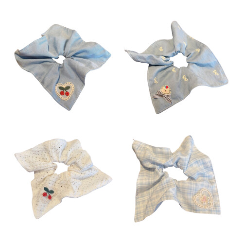 Chic Blue Cherry Hair Band Ideal For Creating-White cherry 1 1