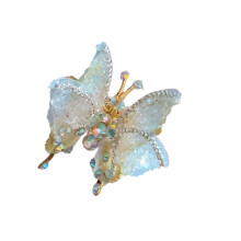 3D Butterfly Hair Clip for Girls Creative Moving Wing-Yellow