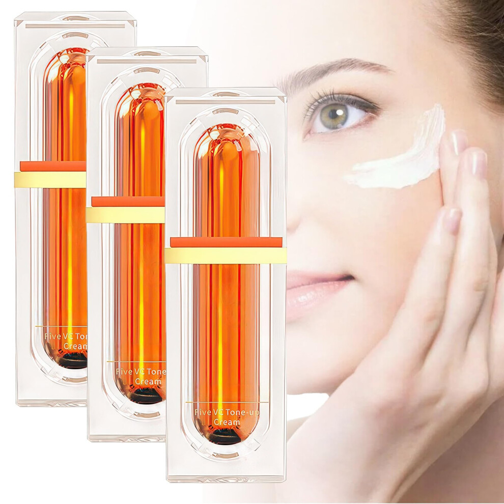 Cream Vitamin C Tone Up Brightening Moisturizer 5In1 Glow Primer Concealer For All Skin Types 3Pcs