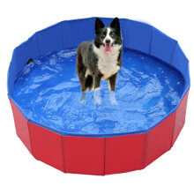 Piscina dobrável para cães, banheira portátil de PVC para animais de estimação com fundo antiderrapante, piscina dobrável para cães, piscina