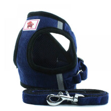 Harnais en velours côtelé pour petits chiens et chats, veste de promenade ajustable à bandes réfléchissantes avec rembourrage en maille douce,