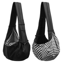 Bolsa de transporte macia para animais de estimação, com dispositivo de segurança duplo, design reversível e alça de ombro ajustável para
