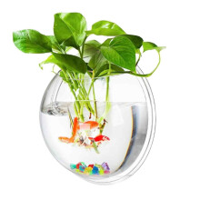 Wall Mounted Bowl Fish Tank For Nature Lovers, Sturdy And Lightweight Aquarium Wall Decoration Clear Acrylic Vase, Transparent Design Space Saving Dec