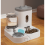 Conjunto de comedouro e bebedouro automático para animais de estimação, sistema de reabastecimento automático com dupla função para cães e 3