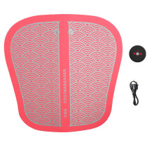 Back Massager with EMS Foot Therapy Pad, Neuropathy Pain Relief Low-Frequency Electrical Pulses Massager Mat with LCD Display and Remote Control for