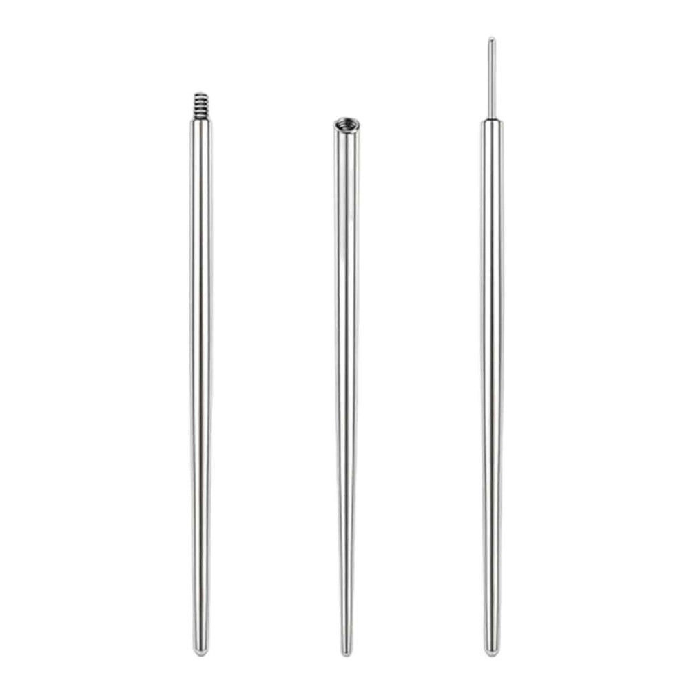 Stainless Steel Piercing Taper, 3Pcs Mixed Body Piercing Needles, Threadless Assistant Tool, Screw On Insertion Pin, Curved Piercing Stretching Kit fo