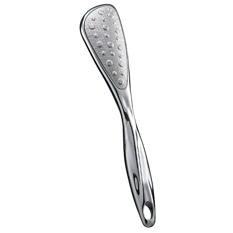 Professional Foot File and Callus Remover with Ergonomic Wooden Handle, DualSided Rasp for Smooth Feet (Silver)