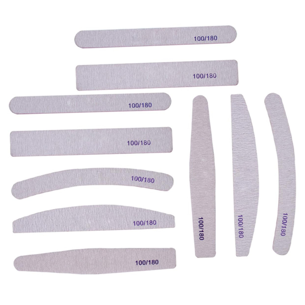 10pcs DoubleSided Nail Files Set with MultiShape Design and CoarsetoFine Grits for Professional Manicure and Buffing