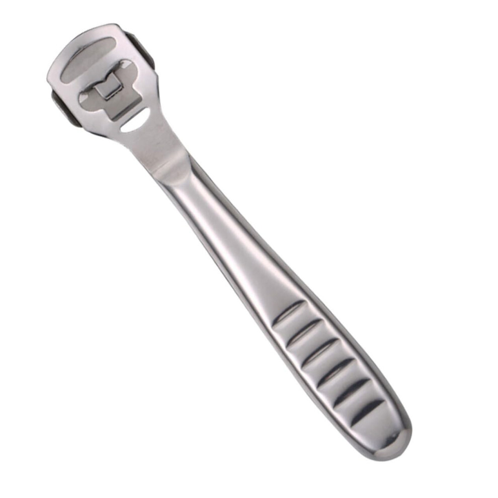 Stainless Steel Foot Callus Remover with Ergonomic AntiSkid Grip and Replaceable Blades for Professional Pedicure