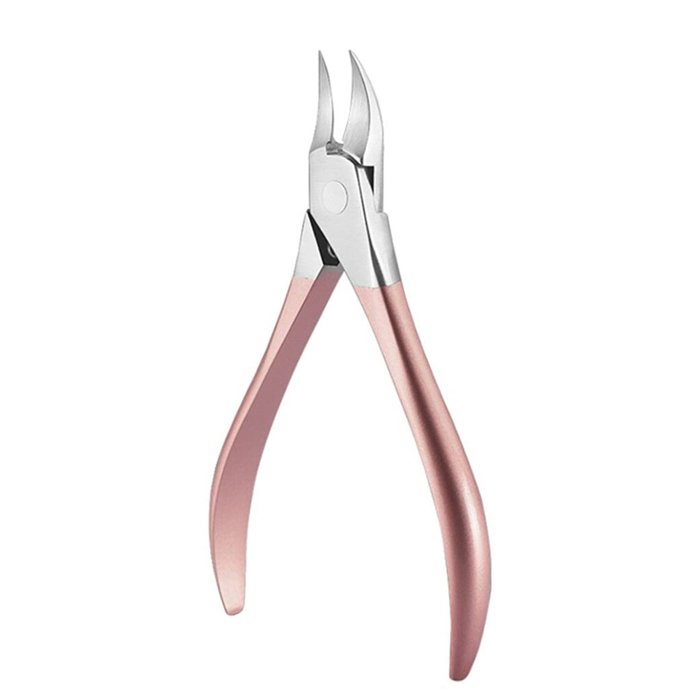 Stainless Steel Nail Clippers with Precision Cutting Edge and NonSlip Grip for Manicure Pedicure (Pink)